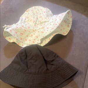 Floral and Black Kids Sun Hat Set
